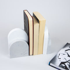 Georgian White Arch Bookend Set