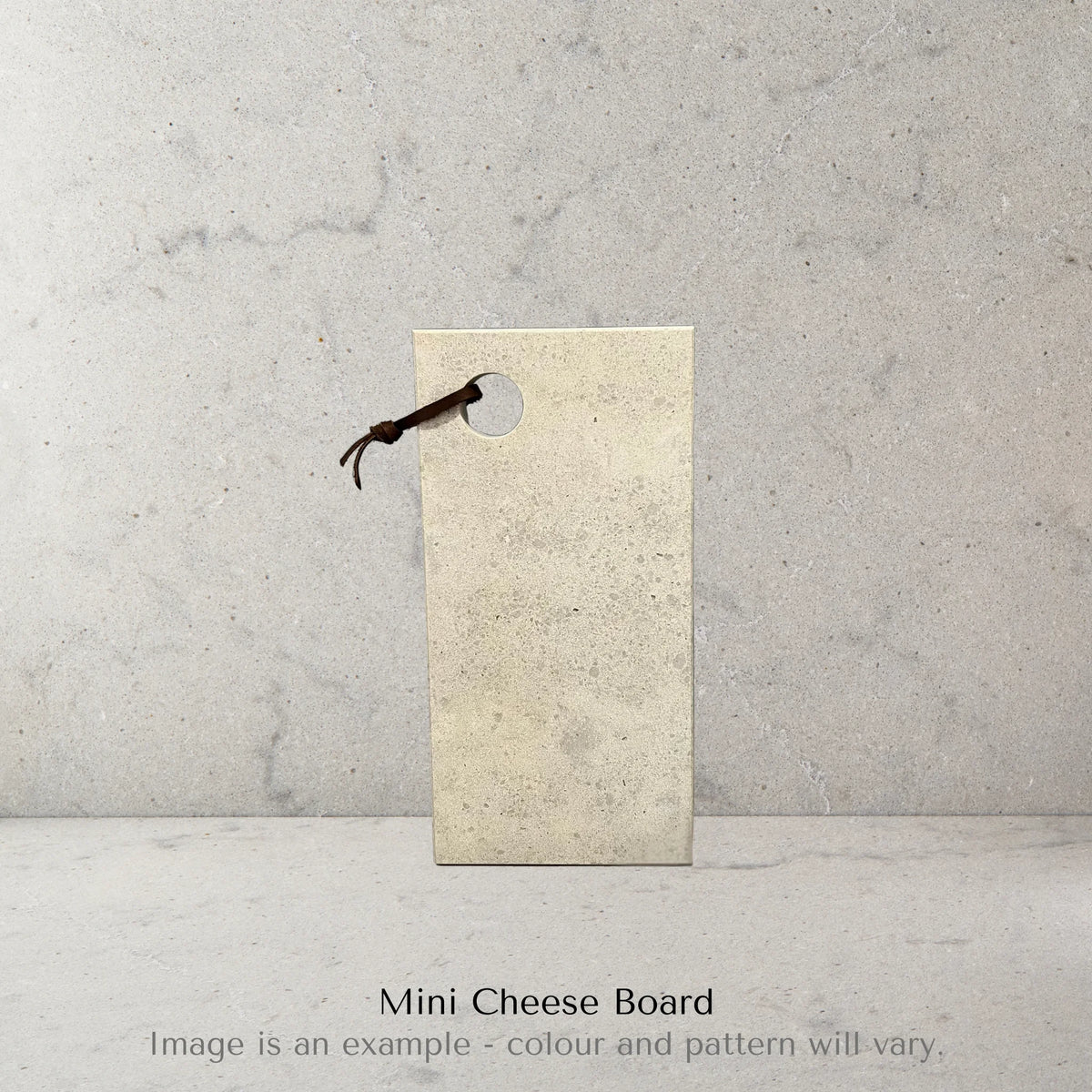 Stone mini cheese board, leather accent. Mini platter. Mini serving tray. Like marble, however does not require maintenance.